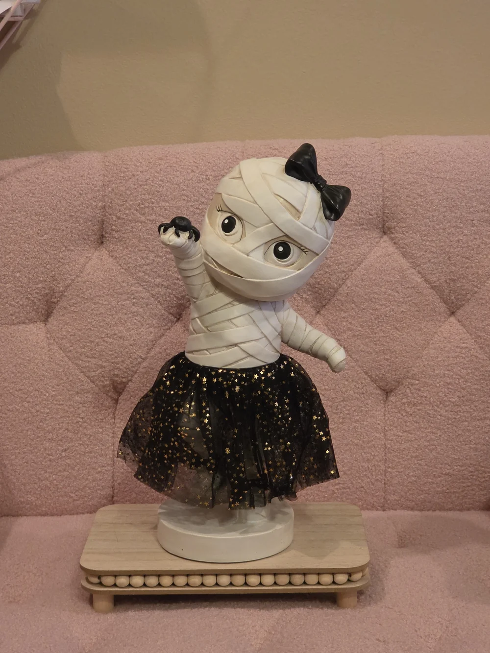 Coquette Mummy Girl Figurine with Star Tulle Skirt